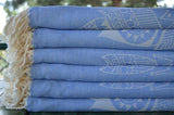 Light Blue Mandala 100% Cotton Original Turkish Towels