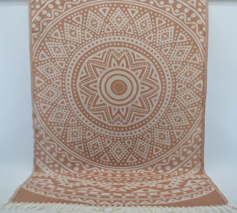 Brown Mandala 100% Cotton Original Turkish Towels