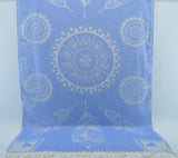 Light Blue Mandala 100% Cotton Original Turkish Towels