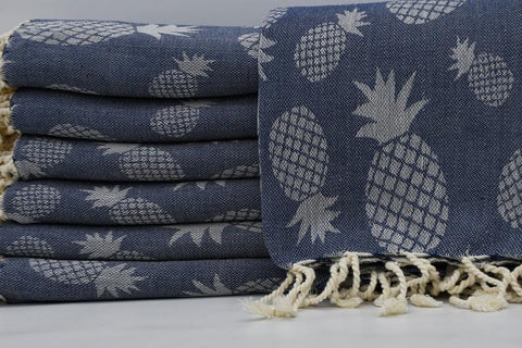 Pineapple Teal 100% Cotton Original Turkish Towels