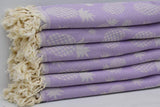 Pineapple Lilac 100% Cotton Original Turkish Towels