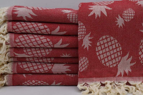 Pineapple Red 100% Cotton Original Turkish Towels
