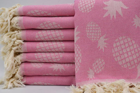 Pineapple Pink 100% Cotton Original Turkish Towels