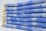 Pineapple Blue 100% Cotton Original Turkish Towels