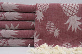 Pineapple Burgundy 100% Cotton Original Turkish Towels