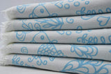 Turquoise Sea Life 100% Cotton Original Turkish Towels