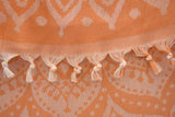 Orange Mandala 100% Cotton Original Round Turkish Towel