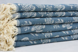 Sea Turtle Teal 100% Cotton Original Turkish Towels