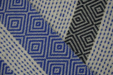 Blue and Black 100% Cotton Original Round Turkish Towel