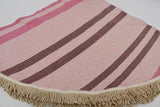 Pink and Burgundy 100% Cotton Original Round Turkish Towel