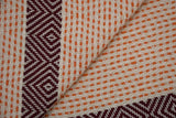 Orange and Burgundy 100% Cotton Original Round Turkish Towel