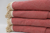 Red 100% Cotton Original Round Turkish Towel