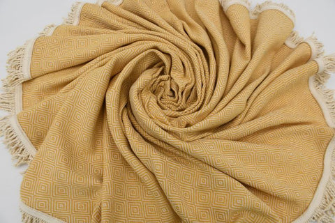 Dark Beige 100% Cotton Original Round Turkish Towel