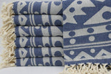 Navy Blue Mandala 100% Cotton Original Turkish Towels
