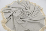 Light Gray 100% Cotton Original Round Turkish Towel