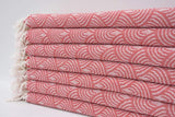 Red Waves 100% Cotton Original Turkish Towels