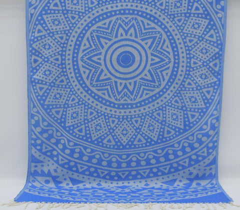 Blue Mandala 100% Cotton Original Turkish Towels