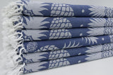 Pineapple Navy Blue 100% Cotton Original Turkish Towels