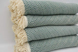 Dark Green 100% Cotton Original Round Turkish Towel