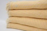 Peach Yellow 100% Cotton Original Round Turkish Towel