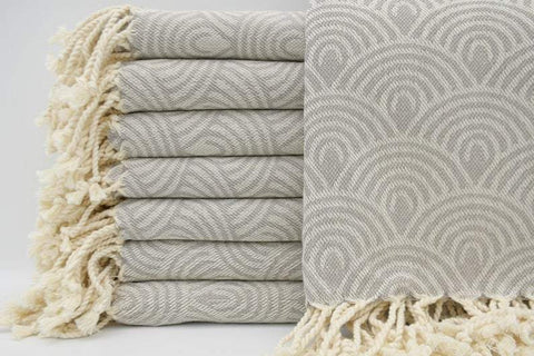 Beige Waves 100% Cotton Original Turkish Towels