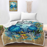 Just Have Faith Sea Turtle Soft Sherpa Blanket