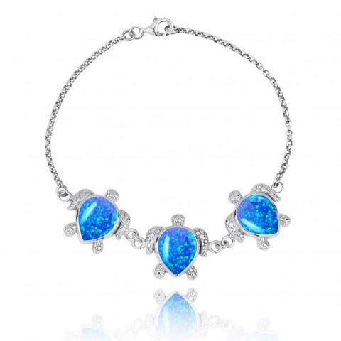Triple Turtle with Blue Opal Bracelet