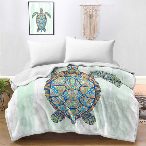 Ocean Turtle Bedspread Blanket