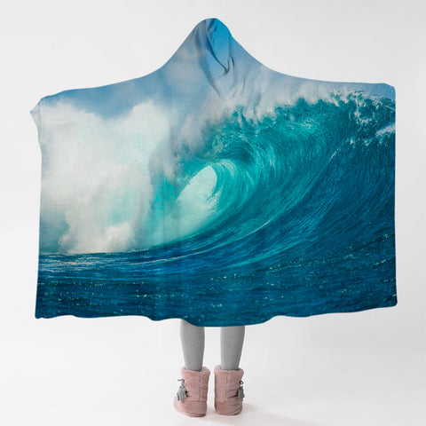 Ocean Wave Cosy Hooded Blanket