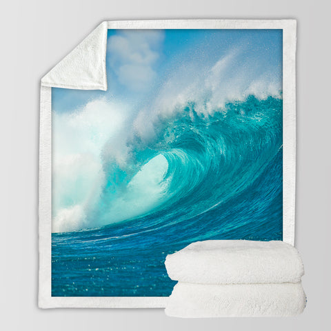 Ocean Wave Soft Sherpa Blanket