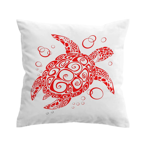 Red Turtle Twist Cushion Cover