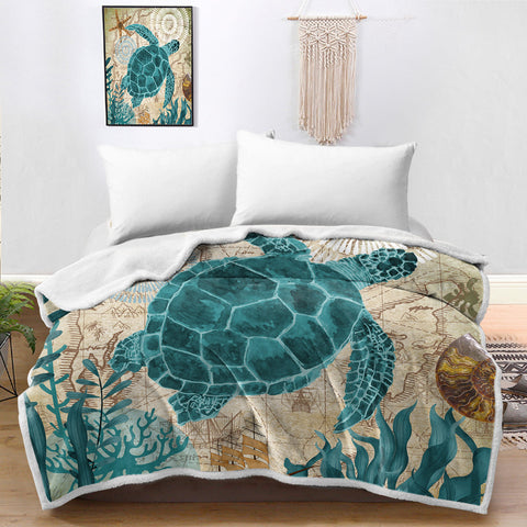 Sea Turtle Love Bedspread Blanket