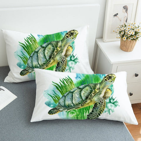 Sea Turtle Greens Pillowcase