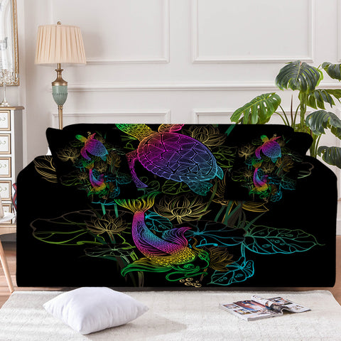 Sea Turtle & Koi Couch Cover