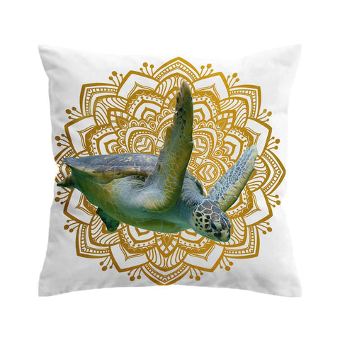 Sea Turtle Mandala Cushion Cover