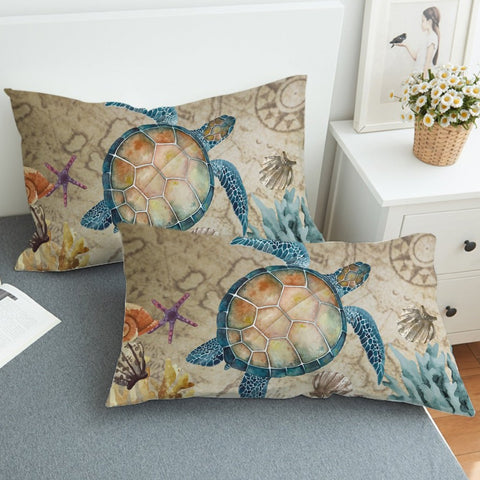 Sea Turtle Island Pillowcase