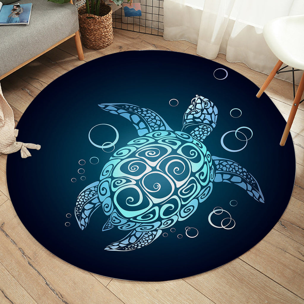 Round Turtle Rug Black Round Area Rug - Turtle by Coastal Passion – 🇦🇺 Australian ...