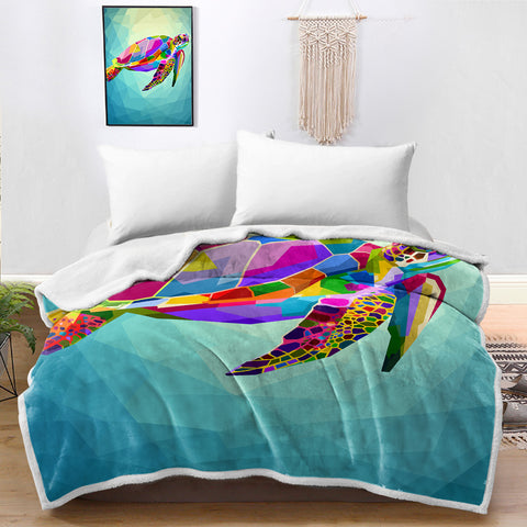 Maui Sea Turtle Bedspread Blanket
