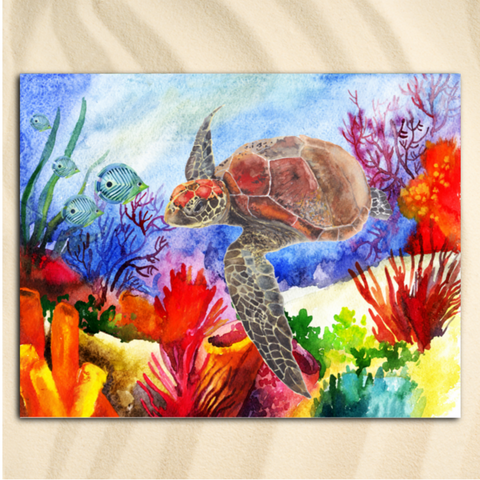 Sea Turtle Rainbow Jumbo Beach Towel