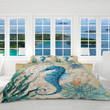 Seahorse Love Reversible Bed Cover Set