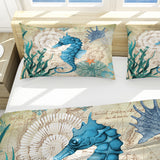 Seahorse Love Reversible Bed Cover Set