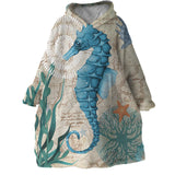 Seahorse Love Wearable Blanket Hoodie