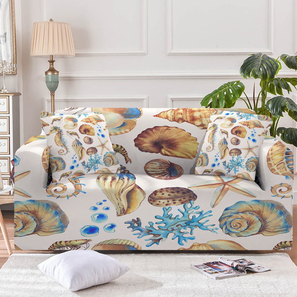 Sea Shell Back Couch Seashells Sofa Cover - Australian Coastal Passion – 🇦🇺 Australian ...