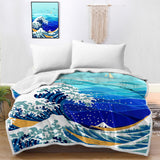 The Great Wave Bedspread Blanket