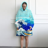 The Great Wave Wearable Blanket Hoodie