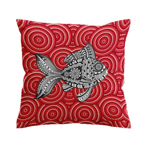 Tribal Fish Cushion Cover