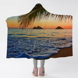 Tropical Sunset Cosy Hooded Blanket