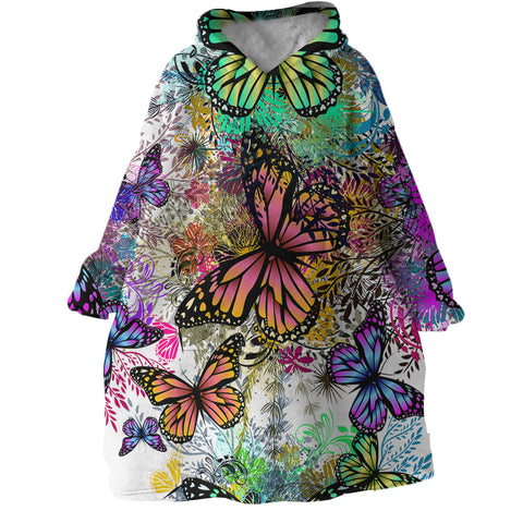 Tropical Butterflies Wearable Blanket Hoodie
