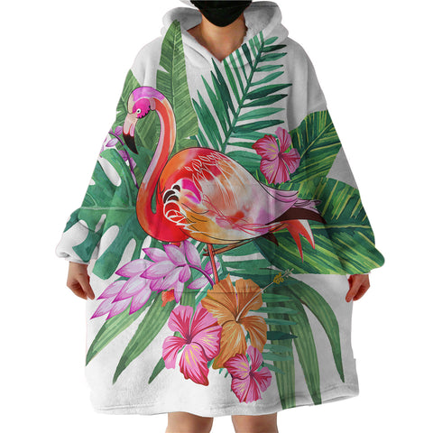Tropical Flamingo Wearable Blanket Hoodie
