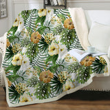 Hibiscus Tropics Soft Sherpa Blanket
